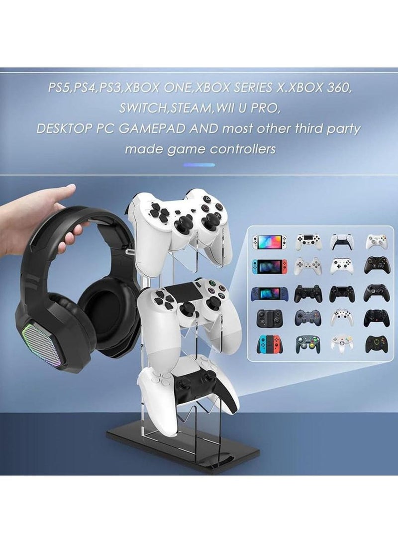 Xkimos 3 Layer Acrylic Universal Game Controller Stand, PS5 Xbox ONE Switch Controller Stand, Gaming Accessory, Non-Slip Stable Acrylic Transparent Headset Holder - Image 4